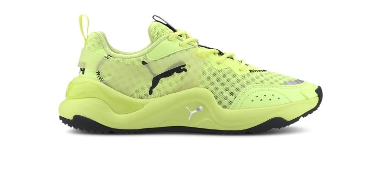 puma trainers green and yellow
