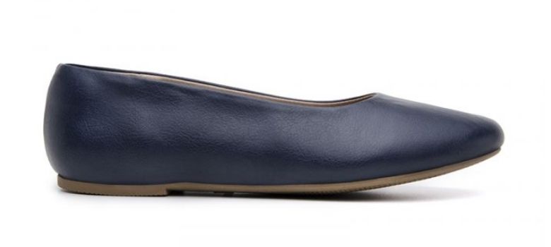 Ahimsa navy vegan ballet flats