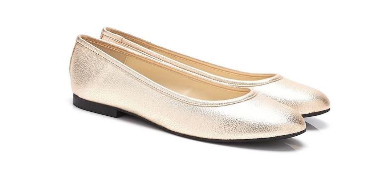 Beyond Skin champagne vegan ballet flats